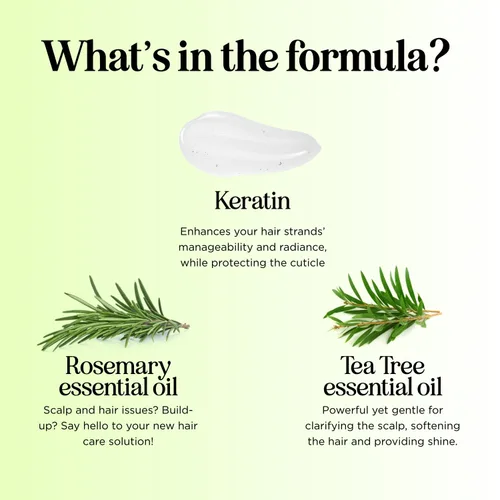 Vista 9 de Juego de champú y acondicionador de árbol de té, champú y acondicionador clarificante sin sulfato para el cuidado del cabello graso y el cuero