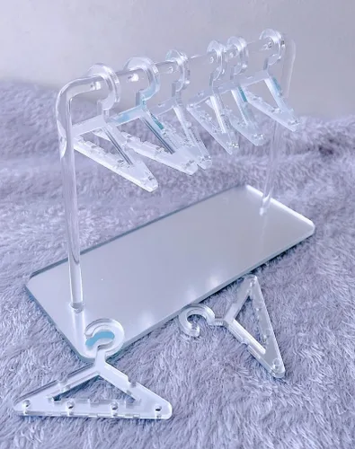 Vista 3 de XINZHIDA Perchero para aretes con 8 mini percheros, soporte de exhibición de acrílico para aretes, organizador de aretes colgantes para mujeres