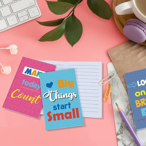 Vista 5 de Zonon 24 mini cuadernos a granel para regalo de fin de año para estudiantes de parte del profesor, 3.2 x 5 pulgadas, pequeño bloc de notas rayado