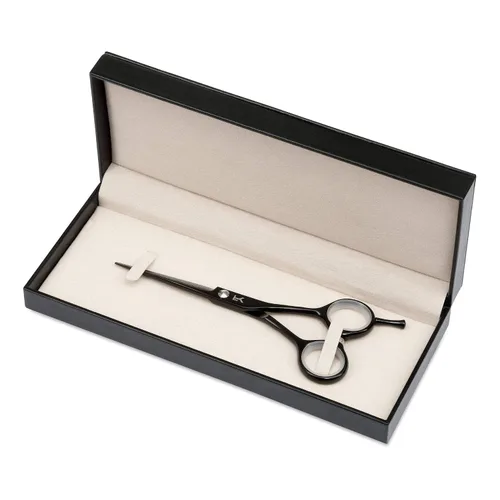 Vista 3 de Tijeras de peluquería profesional de cobalto negro muy afiladas de 5.5 pulgadas