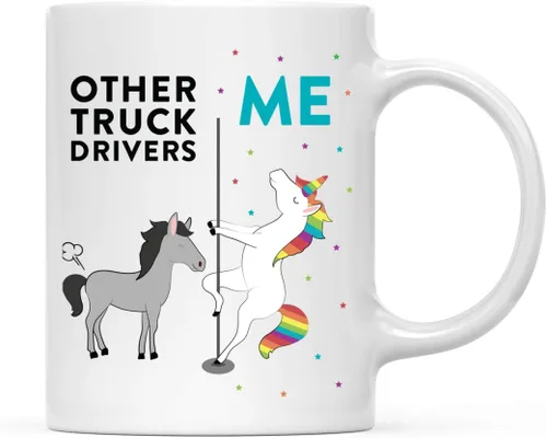 Vista 9 de Andaz Press Funny Quirky - Taza de té de café de cerámica de 11 onzas, regalo de agradecimiento, otros actores yo, unicornio de caballo, 1 paquete