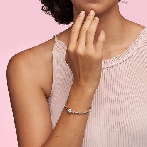 Vista 2 de Pandora - Brazalete de serpiente brazalete con dijes joyería Smooth Moments