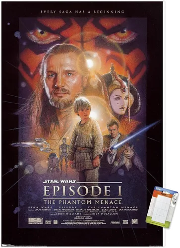 Vista 12 de Trends International Star Wars: The Phantom Menace - Póster de pared de una hoja, 14.725 x 22.375 pulgadas, versión enmarcada de madera de granero