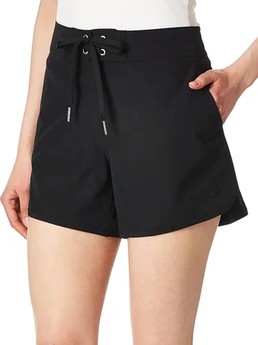 Vista 2 de Nautica Pantalón corto estándar sólido de 4 12" Core Stretch para mujer con cordón ajustable en la cintura
