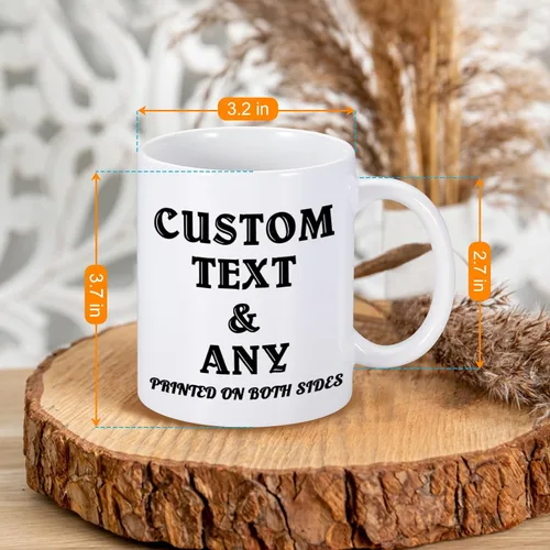 Vista 5 de Taza de café personalizada con nombre de foto de mascota, 11 onzas, regalos personalizados de cumpleaños de Navidad para amantes de los perros, taza
