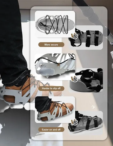 Vista 4 de ROLLINGDOG Zapatos de epoxi con pinchos para pisos, zapatos epoxi con picos cortos de 1 pulgada, perfectos para pisos epoxi, superposiciones