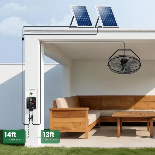 Vista 7 de Soporte de pared para ventilador solar impermeable de 16