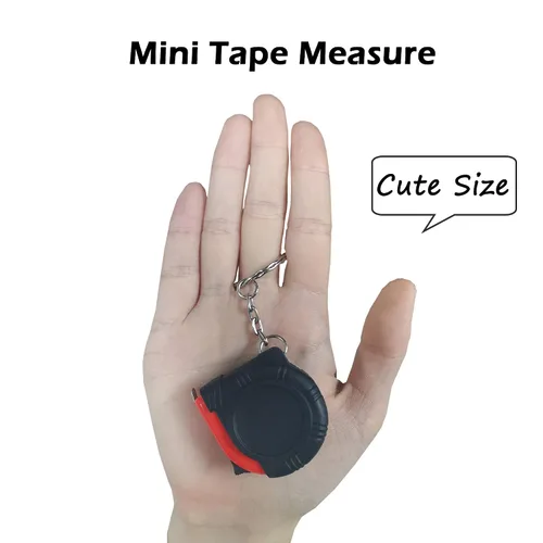 Vista 2 de Cinta métrica retráctil de 3.3 ft/3 pies, mini llavero métrico / cinta métrica de pulgadas, regla de cinta portátil con bloqueo deslizante estable