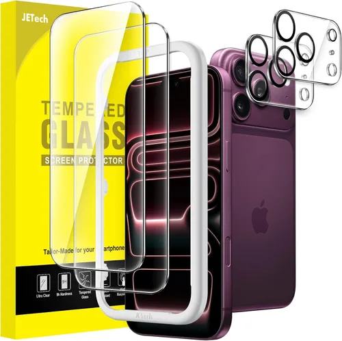 Vista 19 de JETech Protector de pantalla para iPhone 11 de 6.1 pulgadas con protector de lente de cámara, película de vidrio templado, paquete de 2