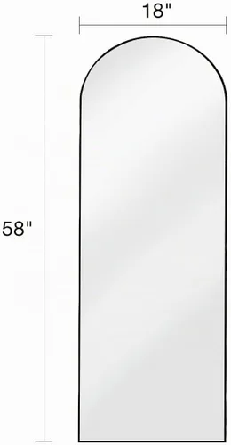 Vista 3 de DYNWELL Espejo arqueado de longitud completa, espejo de suelo con soporte, espejo grande de 18 x 58 pulgadas, espejo de pared de longitud completa