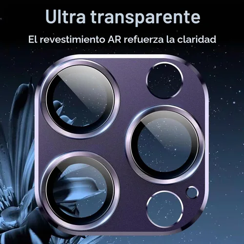 Vista 6 de JETech Protector de lente de cámara para iPhone 14 Pro/14 Pro Max, morado Violeta intenso