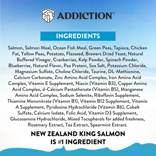 Vista 7 de Addiction Salmon Bleu - Alimento seco para perros sin granos, rico en prebióticos para apoyar la piel, el pelaje y la salud cognitiva, receta