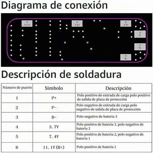 Vista 7 de 3 unids 3S BMS 12V 10A 18650 batería de litio Li-ion placa de protección