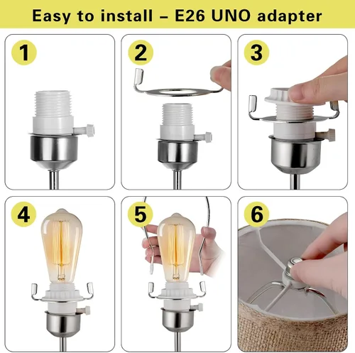 Vista 2 de GIGIVOSHA Kit de soporte ajustable para arpas de pantalla de lámpara, 8, 9, 10 pulgadas con base de luz E26, piezas para lámparas de mesa y de pie