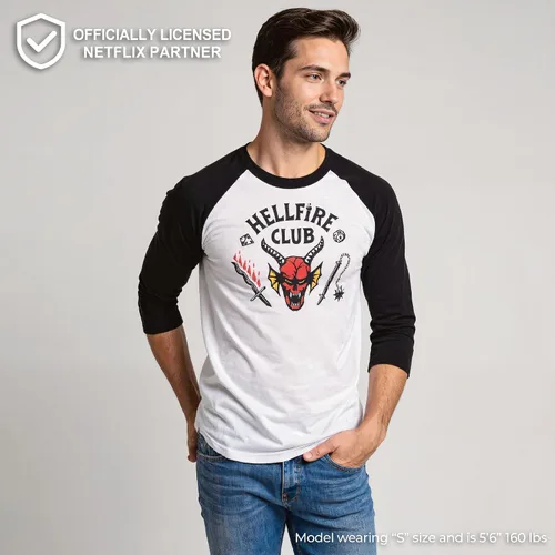 Vista 2 de Fifth Sun Hellfire Club - Camiseta raglán de manga 34 para hombre