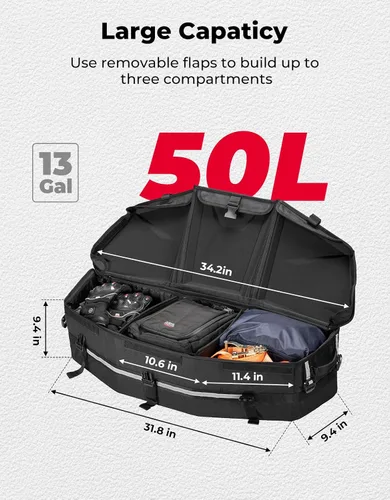 Vista 2 de KEMIMOTO Bolsa de almacenamiento de carga X3, caja de cama UTV ATV mejorada, caja de herramientas para maletero, bolsa enfriadora, compatible