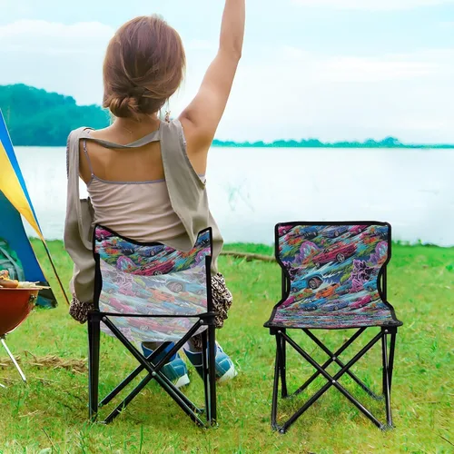 Vista 2 de Al aire libre plegable lindo coche colorido camping sillas para adultos silla de camping portátil silla de césped ligero 202a3139