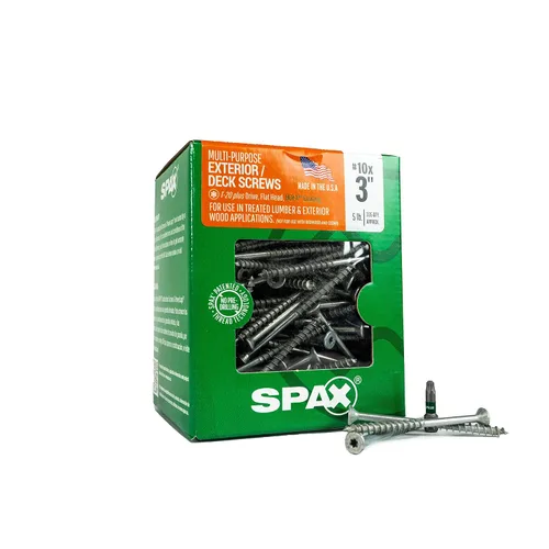 Vista 7 de SPAX Tornillos de madera para cubierta de cabeza plana exterior #8 x 1-1/2 pulgadas, construcción Torx T-Star Plus (550 EA) broca de 3 libras