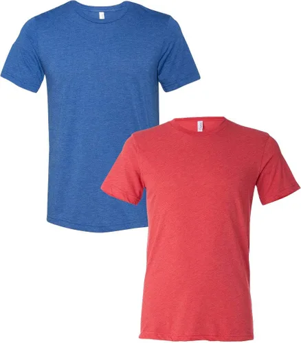 Vista 75 de Bella Canvas 3413c para hombre (1) Triblend verde + (1) Triblend rojo