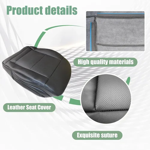 Vista 6 de Priprilod Funda de asiento de cuero negro para lado del conductor, parte inferior, de repuesto, compatible con Mercedes Benz E350 E550, modelo 2010