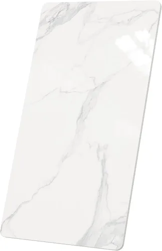 Vista 26 de Square Table Top, 19.6” White Sintered Stone Tabletop, DIY Replacement & Cover Marble Desktop, Scratch & Wear Resistant, Suitable for Indoor &