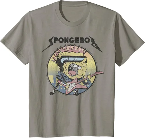 Vista 23 de SpongeBob SquarePants Camiseta de manga corta Heavy Metal Rock