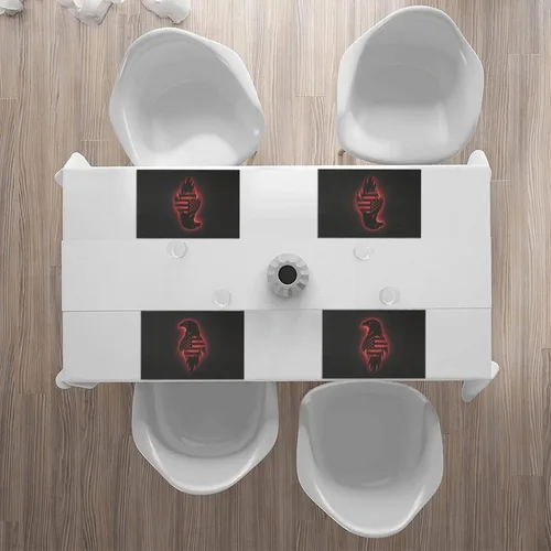 Vista 7 de Rectangular Placemats Set of 4, Heat Resistant Black Eagle Printed Kitchen Dining Table Mats