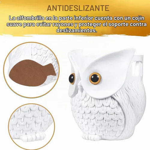 Vista 4 de Soporte para altavoz inteligente con estatua de búho mejorado para Echo Dot 4ª/3ª/2ª y 1ª generación, Google Home Mini/Google Nest Mini