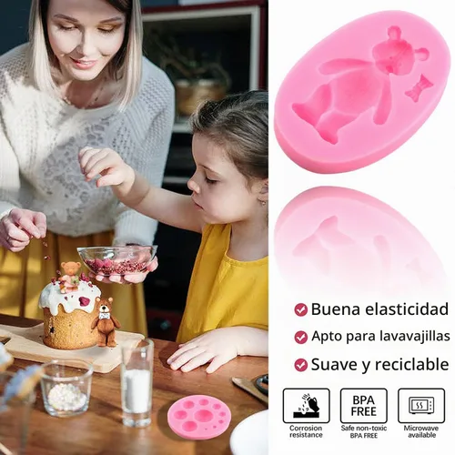 Vista 5 de ZiXiang Molde de fondant de perlas de silicona para fondant, juego de 5 Estilo a