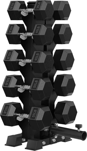 Vista 14 de HANDBODE Dumbbell Set with A-Frame Rack, Rubber Coated Dumbbells 260-600 lb