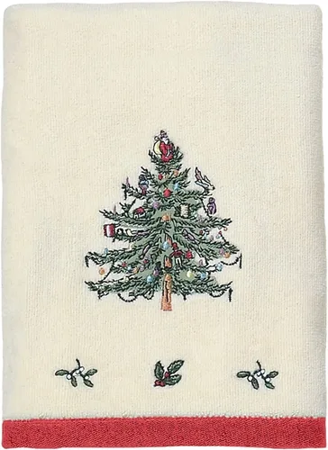 Vista 4 de Spode - Toalla de baño, toalla de algodón suave y absorbente, colección de árbol de Navidad
