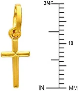 Vista 2 de Colgante de cruz de estilo latino pequeño de oro amarillo o blanco real de 14 quilates Oro blanco