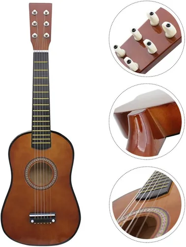 Vista 2 de Guitarra acústica de 23 pulgadas para niños, pequeño instrumento popular para principiantes, niños y niñas, cómoda y ligera guitarra de práctica