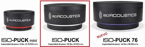 Vista 4 de IsoAcoustics Aisladores acústicos de la serie Iso-Puck (Iso-Puck, 20 libras máx./unidad, paquete de 2)