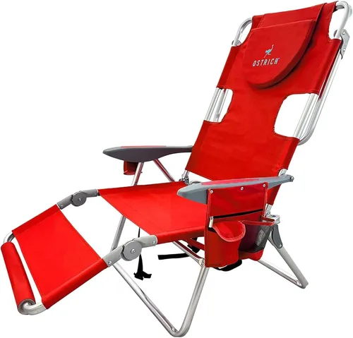 Vista 17 de Ostrich 3N1 Silla reclinable ligera para césped, playa, reclinable con reposapiés, Muebles de exterior para patio, balcón, patio trasero o porche