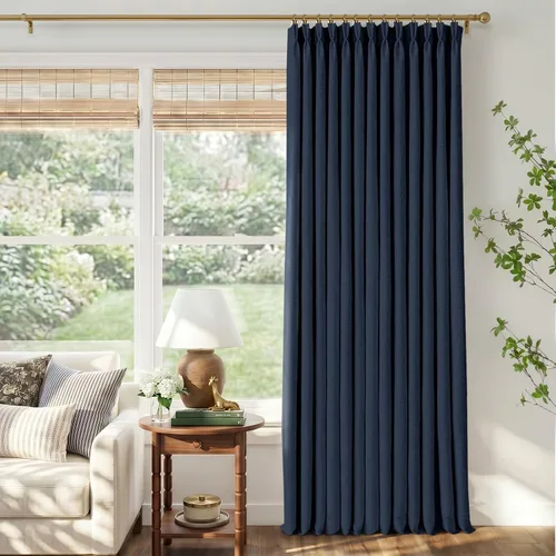 Vista 27 de CAPALOCA Cortinas extra de 60 pulgadas de ancho 100% opacas de 96 pulgadas Desnudo Natural