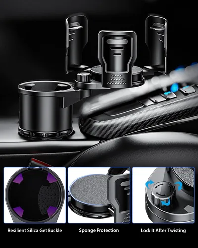 Vista 5 de Expansor de Portavasos para Coche 2 en 1 Extensor Adaptador de Portavasos Multifuncional para Coche con Base Ajustable Compatible con Hydro Flask
