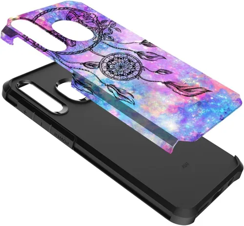 Vista 2 de Rosebono - Funda compatible con Samsung Galaxy A20/A30/A50, funda rígida híbrida delgada, a la moda, linda funda de silicona colorida para Samsung