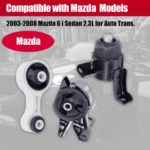 Vista 2 de Motor de montaje de motor compatible con Mazda 6 2.3L i Sedan 2003-2008 transmisión automática 2003-2008 Mazda 6 2.3L 2WD transmisión automática