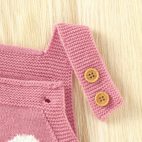 Vista 4 de JNBLDA Baby Bunny Easter Romper Sleeveless Knitted Jumpsuit Infant Bunny Baby Outfit Cute Clothes