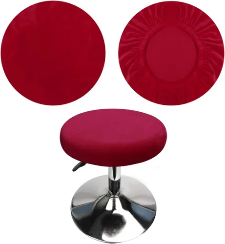 Vista 29 de Fundas redondas de terciopelo para taburetes de bar de 12-16 pulgadas, fundas redondas, lujosas, elásticas, resistentes a las arrugas, lavables, a