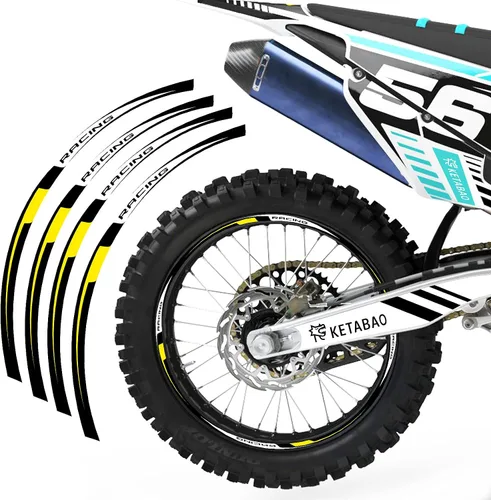 Vista 10 de KETABAO MX - Cinta adhesiva para llanta de bicicleta R02, 21, 18 pulgadas, compatible con YZ125X YZ250X YZ250FX YZ450FX (azul)
