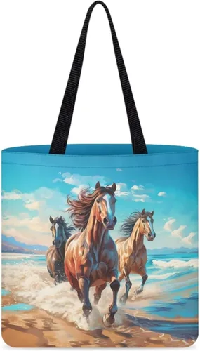 Vista 20 de Bolsa de tela para mujeres y niñas, bolsas de comestibles reutilizables