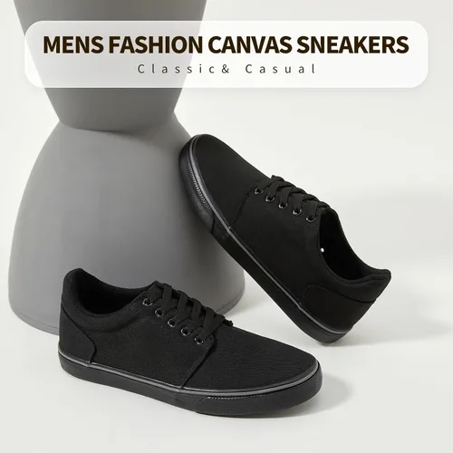 Vista 5 de hash bubbie Zapatos de lona para hombre, zapatos clásicos de lona para hombre, zapatos de tenis bajos con cordones, cómodos zapatos casuales