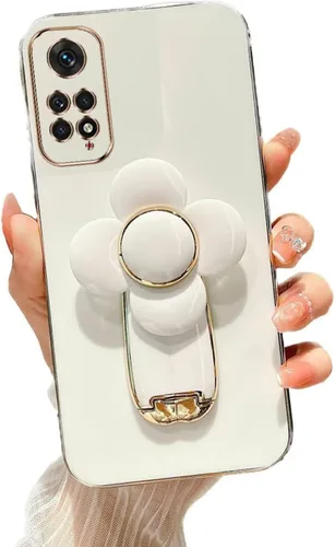 Vista 18 de Miagon - Funda con soporte para Xiaomi Redmi A1, galvanizado suave TPU protector delgado a prueba de golpes con molinete giratorio soporte de flores