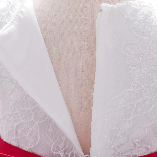 Vista 9 de Vestido de otoño de lino de algodón de manga larga con tutú de flores, vestido de princesa, vestido de tul para Navidad