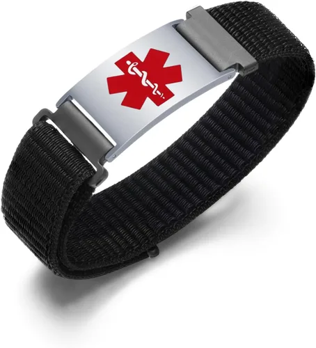 Vista 35 de Pulseras deportivas personalizadas de alerta médica para mujeres y hombres – Pulseras de identificación médica personalizadas con grabado gratuito