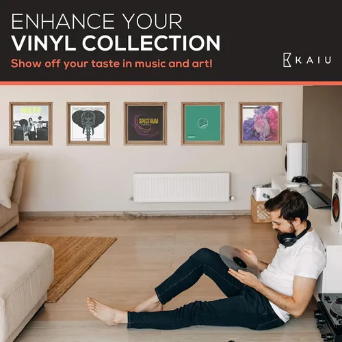 Vista 7 de KAIU Marco de Discos de Vinilo – Marcos de Álbum de Madera Maciza para Discos de Vinilo, Accesorios, Regalos para Montar en la Pared, Cubierta
