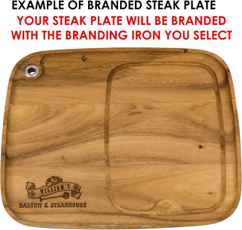 Vista 2 de BBQ Fans Letra P Marca Hierro para Bistec, Bollos, Madera y Cuero