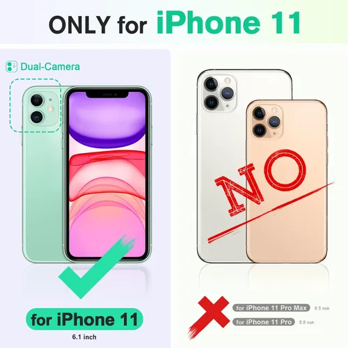 Vista 2 de TUCCH Funda tipo cartera para iPhone 11, [con bloqueo RFID] ranuras para tarjetas, soporte, cierre magnético, funda protectora de piel sintética